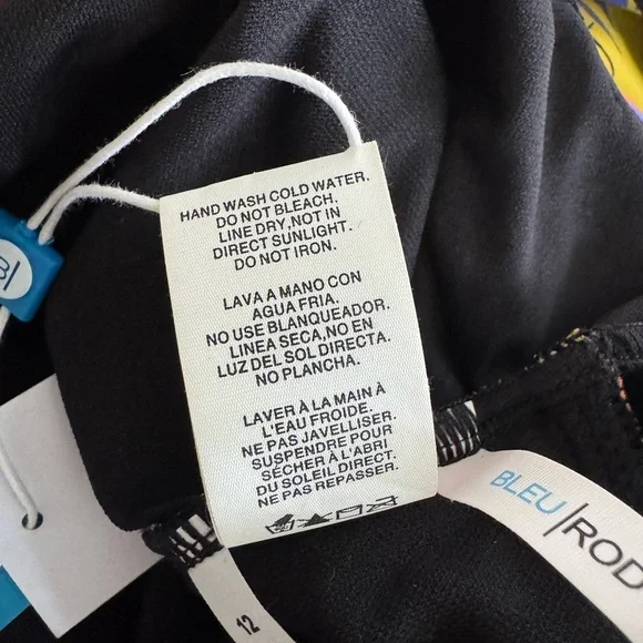 Bleu Rod Beattie Womens Night Safari Floral One Piece Swimsuit High Neck Size 12 - Picture 11 of 13